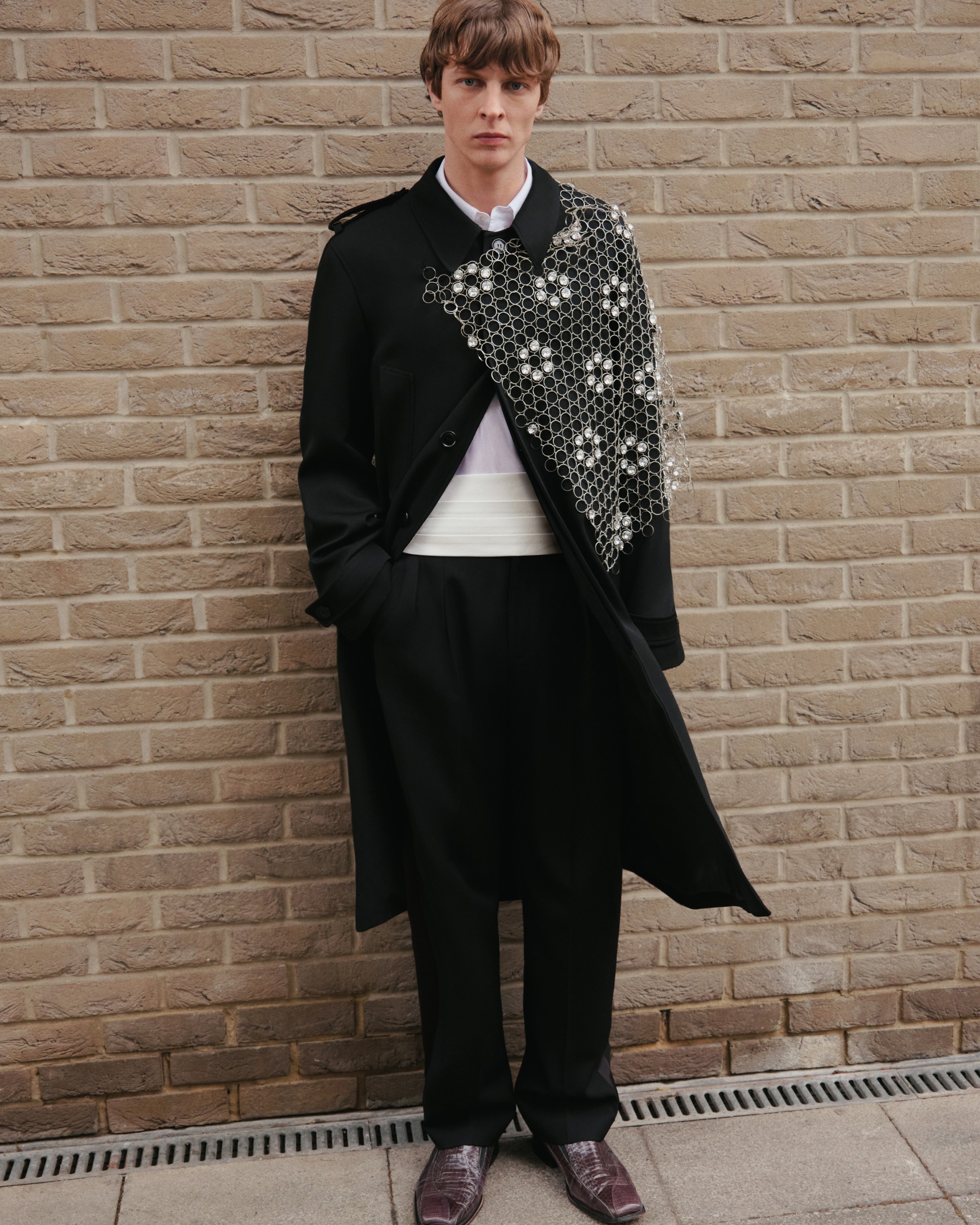 David Koma AW25 menswear lookbook, production by ANCC. Image 8 of 8.